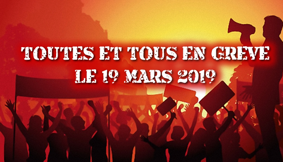 En grève le 19 mars: temps fort d’une mobiliation public/ privé